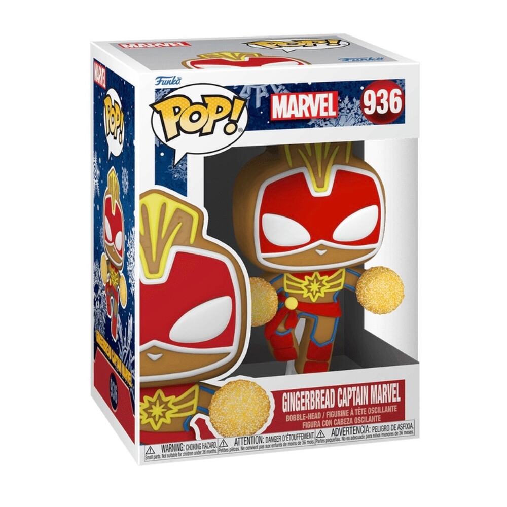 Gingerbread Captain Marvel Funko Pop #936 Bobble-Head MCU Vinyl Figure NIB